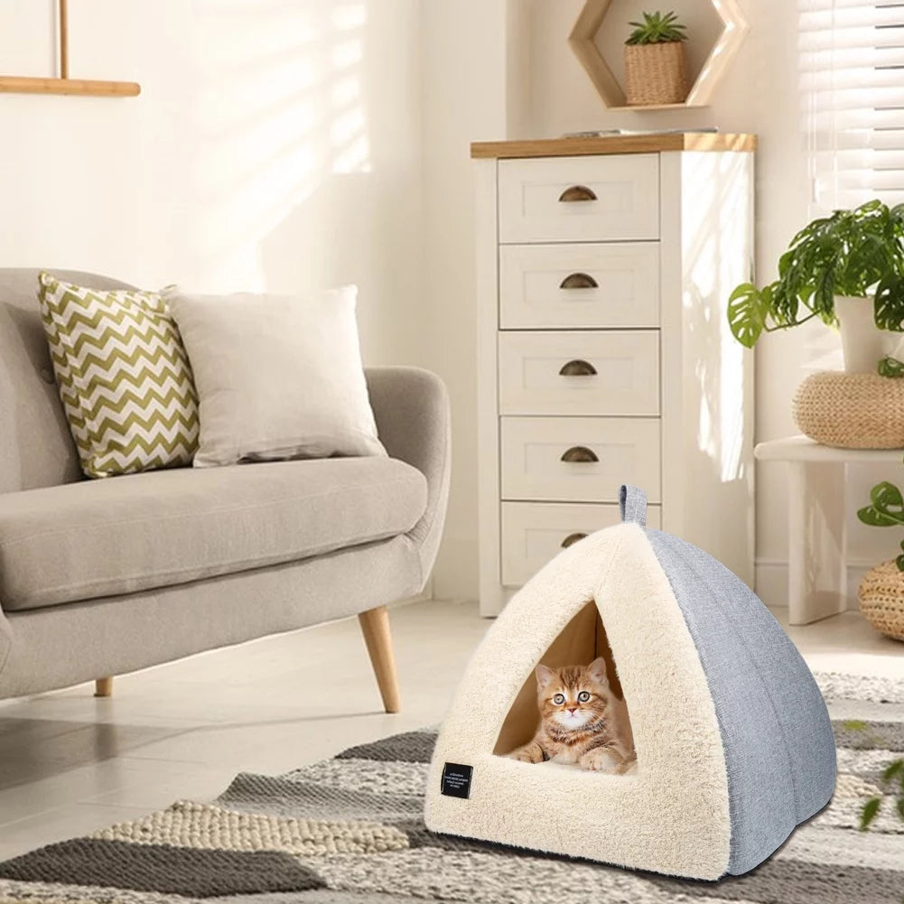 2-in-1 Cozy Pet Bed with Removable Cushion – Silver Gray (Medium)