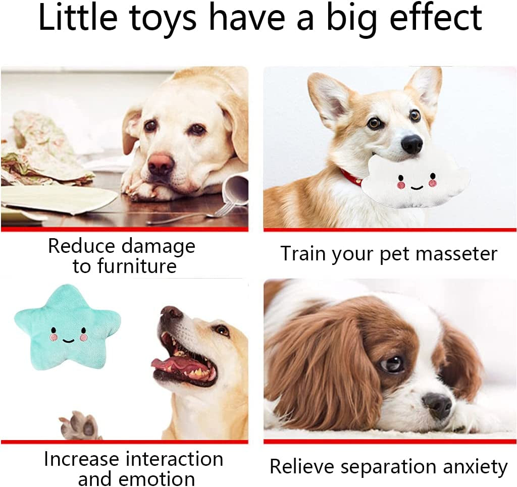 4-Pack Squeaky Plush Dog Toys for Puppies & Small Dogs