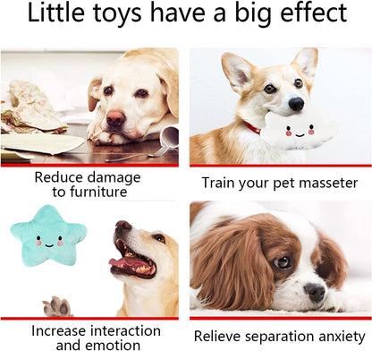4-Pack Squeaky Plush Dog Toys for Puppies & Small Dogs
