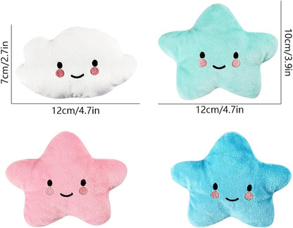 4-Pack Squeaky Plush Dog Toys for Puppies & Small Dogs