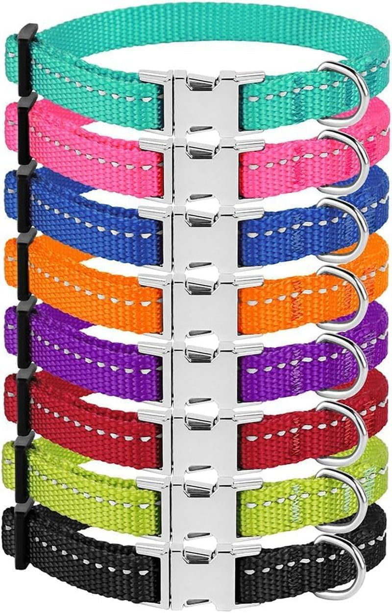 Adjustable Reflective Nylon Dog Collar – Small (7"–11")
