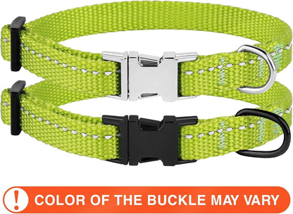 Adjustable Reflective Nylon Dog Collar – Small (7"–11")