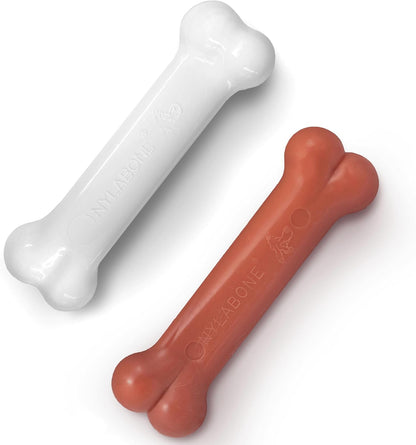 Durable Bone Chew Toys for Aggressive Chewers – Bacon & Chicken Flavor (2 Pack, Medium)