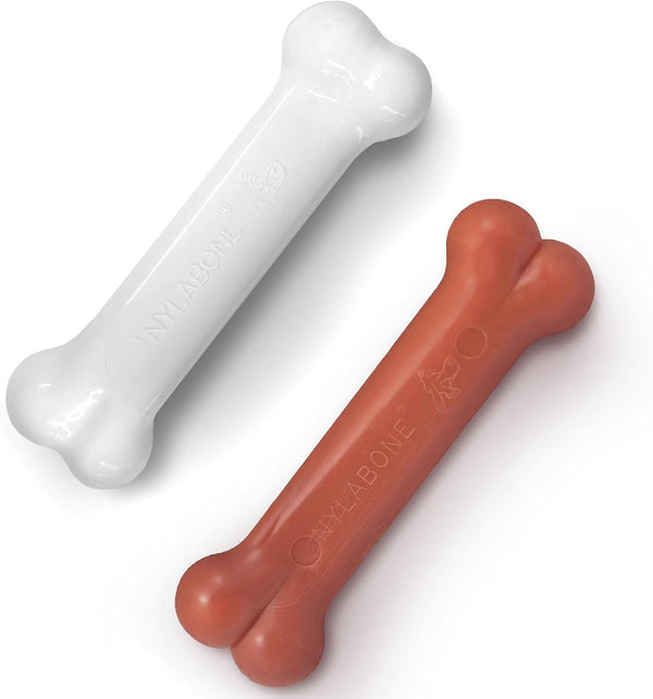 Durable Bone Chew Toys for Aggressive Chewers – Bacon & Chicken Flavor (2 Pack, Medium)