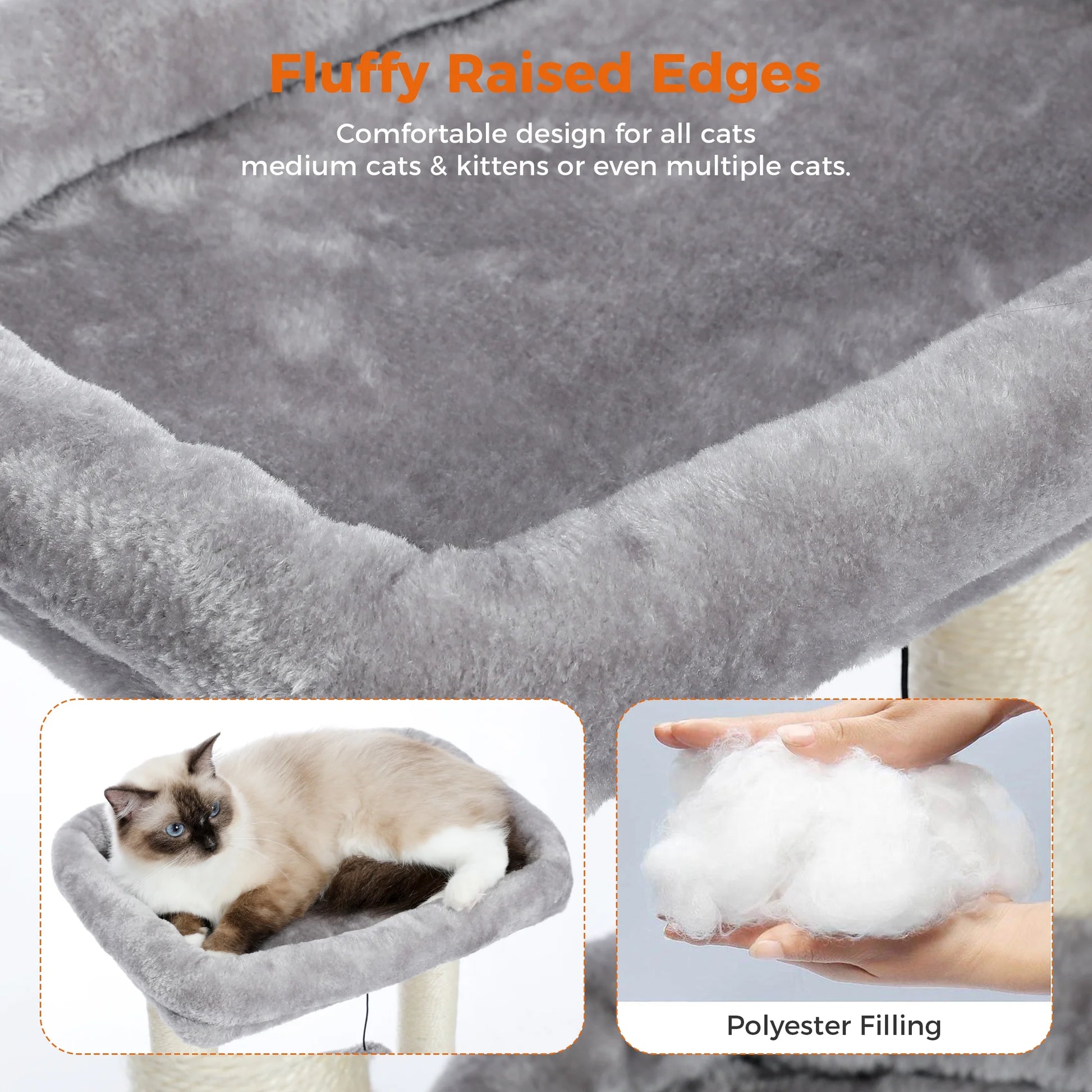 27" Cat Tree Condo with Top Perch & Scratching Posts – Gray