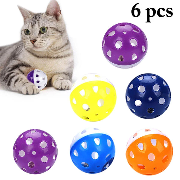 6-Piece Interactive Bell Ball Cat Toy Set