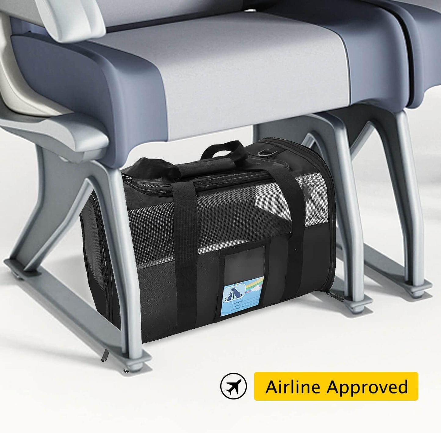 Airline Approved Soft Pet Carrier for Small Dogs & Cats – Black
