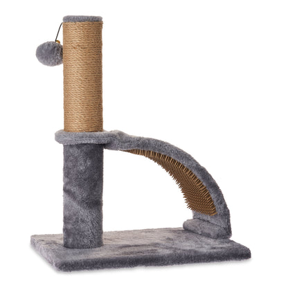 17" Jute Cat Scratching Post with Grooming Arch – Gray
