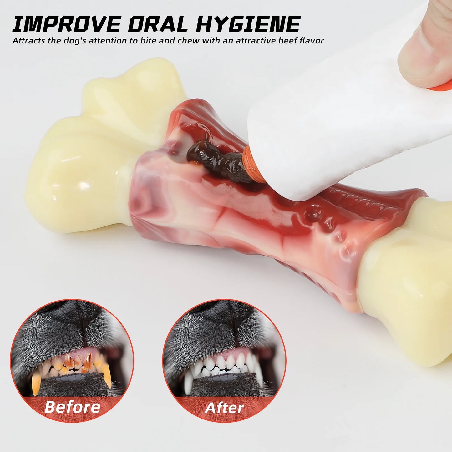 Tough Chew Bone Dog Toy for Large Aggressive Chewers