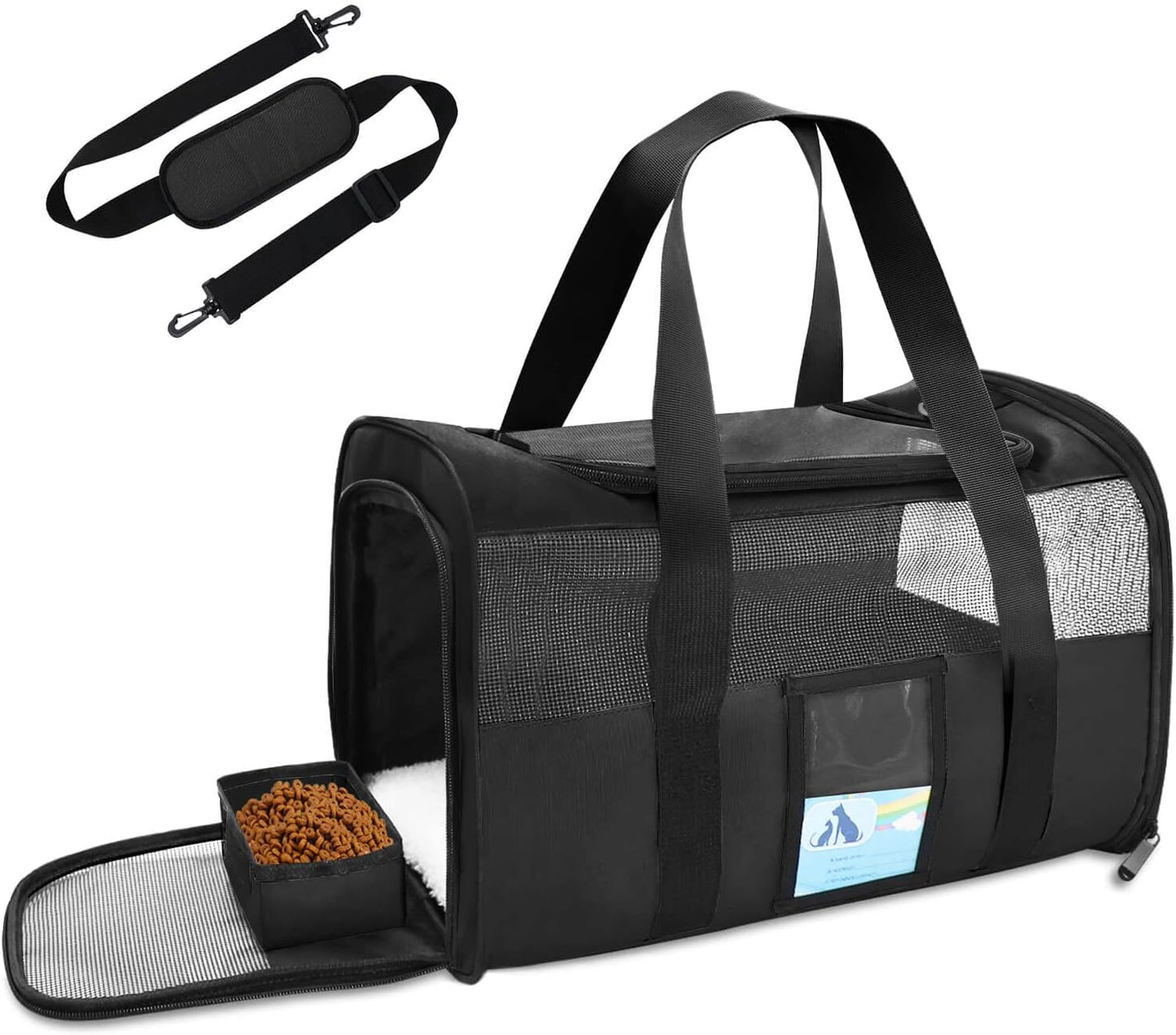 Airline Approved Soft Pet Carrier for Small Dogs & Cats – Black