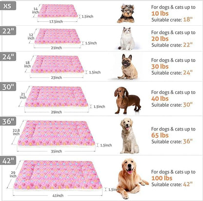 Ultra Soft Washable Dog Crate Pad with Star Print – 29" x 21" Pink