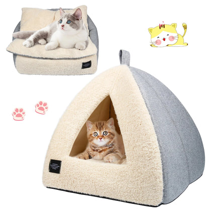 2-in-1 Cozy Pet Bed with Removable Cushion – Silver Gray (Medium)