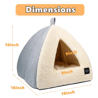 2-in-1 Cozy Pet Bed with Removable Cushion – Silver Gray (Medium)