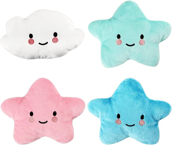 4-Pack Squeaky Plush Dog Toys for Puppies & Small Dogs