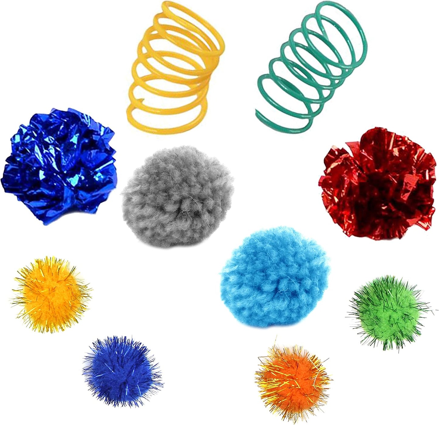 18-Piece Interactive Cat Toy Assortment – Wand, Balls & Bell Toys